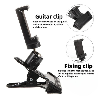 Miwayer Guitar Head Clip — Mobile Phone & Action Camera Holder Stand for Live Broadcast