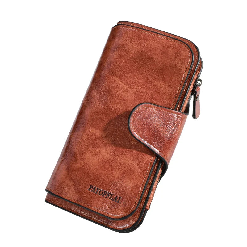 Men’s PU Leather Long Zipper Wallet – Business Card Holder & High-Quality Men’s Handbag Wallet