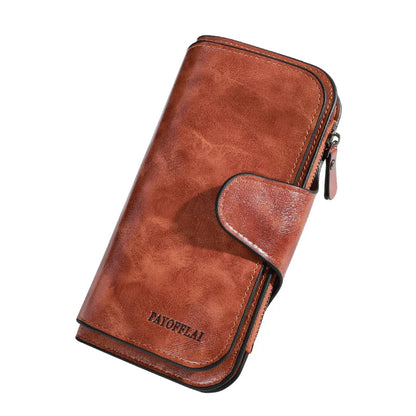 Men’s PU Leather Long Zipper Wallet – Business Card Holder & High-Quality Men’s Handbag Wallet