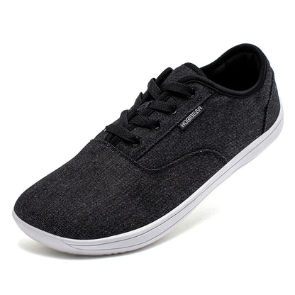 HOBIBEAR Men’s Barefoot Canvas Shoes – Minimalist Zero Drop Sneakers with Wide Fit