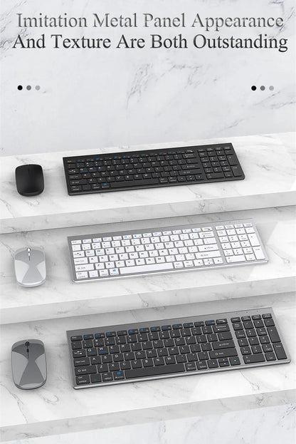 Bluetooth 5.0 & 2.4G Wireless Keyboard and Mouse Combo – Mini Multimedia Set for Laptop, PC, TV, iPad, MacBook, Android