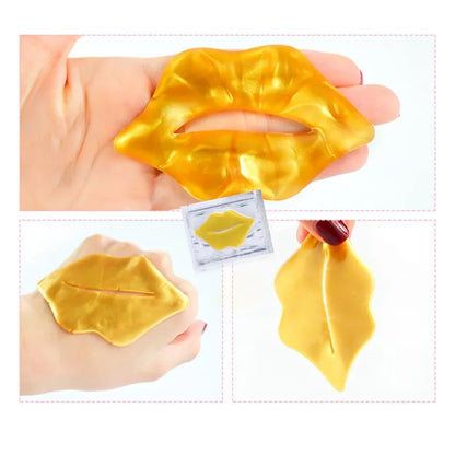 5PCS Crystal Collagen Lip Masks – Moisturizing & Plumping Pink Lip Patches for Nourishing Skincare