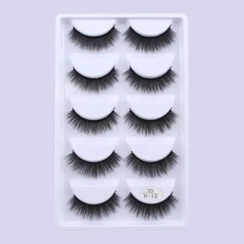 5 Pairs 3D Real Mink False Eyelashes – Soft Natural Look Eyelash Extensions for Makeup & Daily Wear