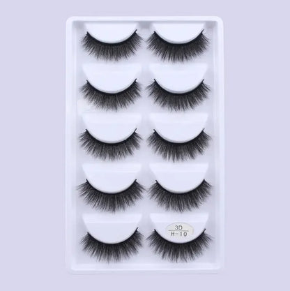 5 Pairs 3D Real Mink False Eyelashes – Soft Natural Look Eyelash Extensions for Makeup & Daily Wear