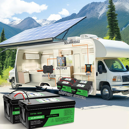 DATOUBOSS 12V 100Ah LiFePO4 Battery — 1280Wh Lithium Battery with 100A BMS, 8000-15000 Deep Cycles, Series/Parallel Support