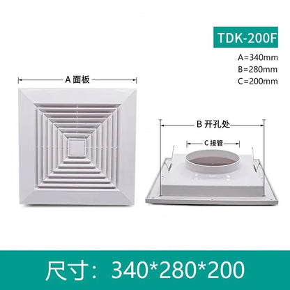 ABS Square Air Conditioner Diffuser - Ceiling Vent Outlet for Duct Exhaust and Ventilation Hood