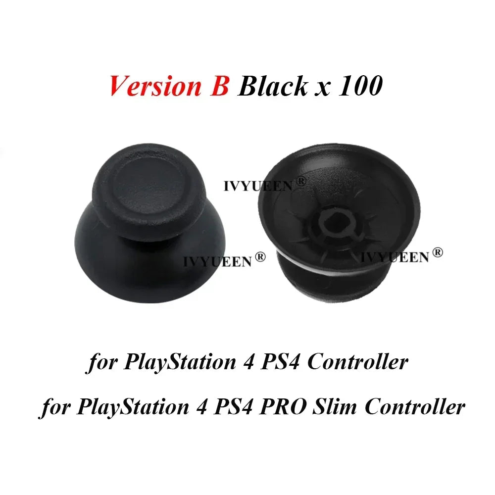 IVYUEEN 100PCS Black Analog Stick Caps – Thumb Grip Covers for PS5, PS4, PS3 & Xbox Controllers