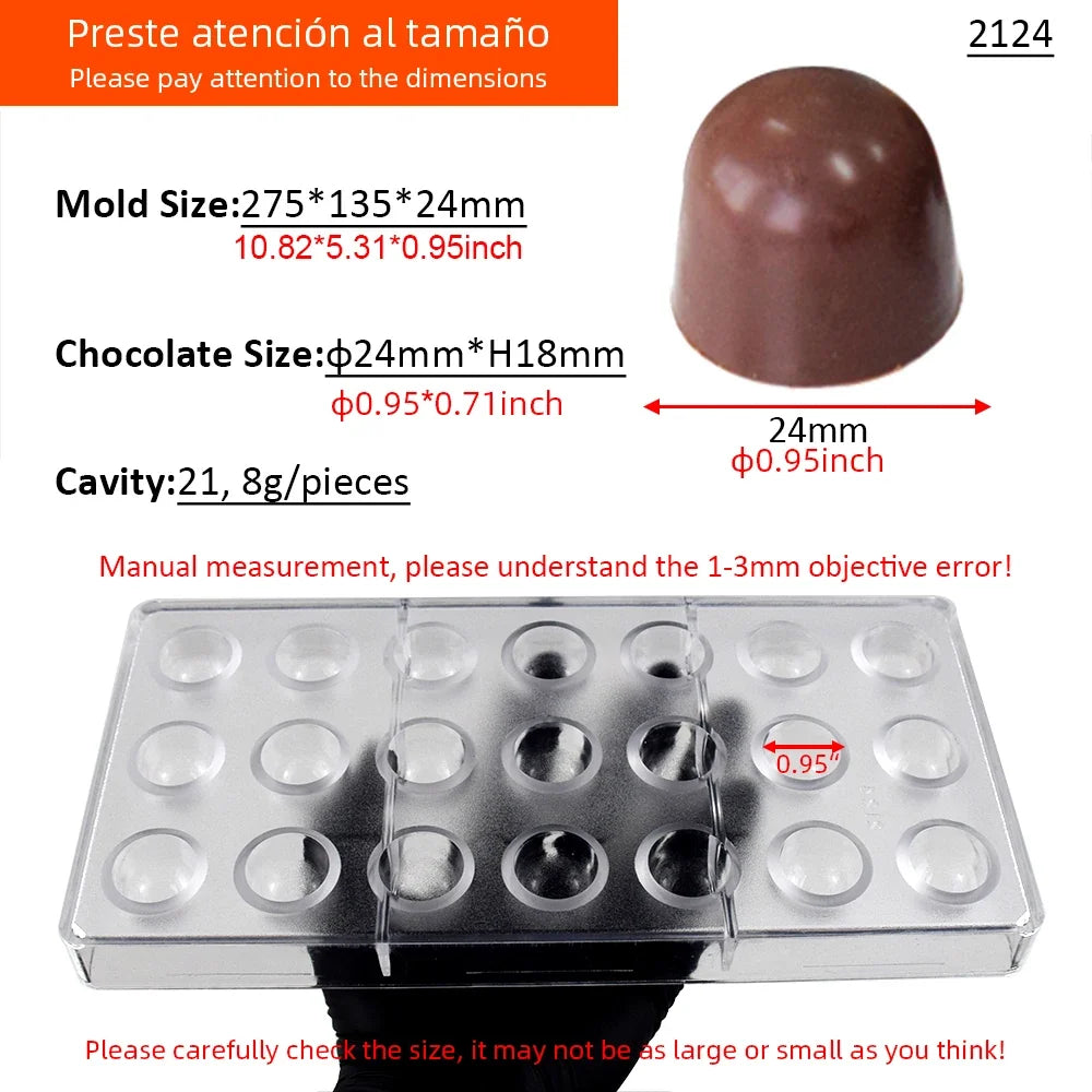 3D Polycarbonate Chocolate Mold - Sphere Diamond Chocolate Bomb & Bonbon Baking Mold for Professional Candy Making