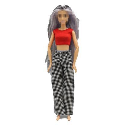 Barbie Doll Claus Outfit Set - 30cm 1/6 Scale T-Shirt & Elastic Pants Daily Wear Accessories