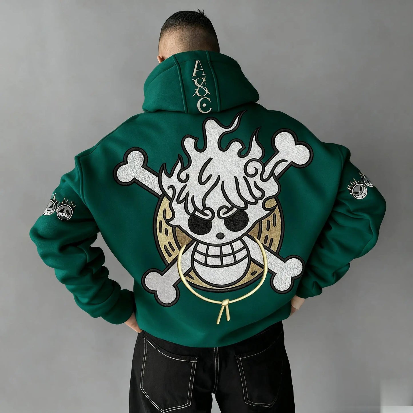 Oversized One-Piece Anime Hoodie — Unisex Cartoon Graphic Pullover Sweatshirt, Streetwear Casual Y2K Autumn Winter Fashion