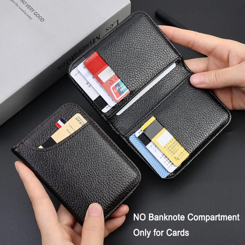 Ultra-Thin PU Leather Credit Card Wallet: Portable Slim Design for Men - Mini Purse Card Holder with Super Soft Feel