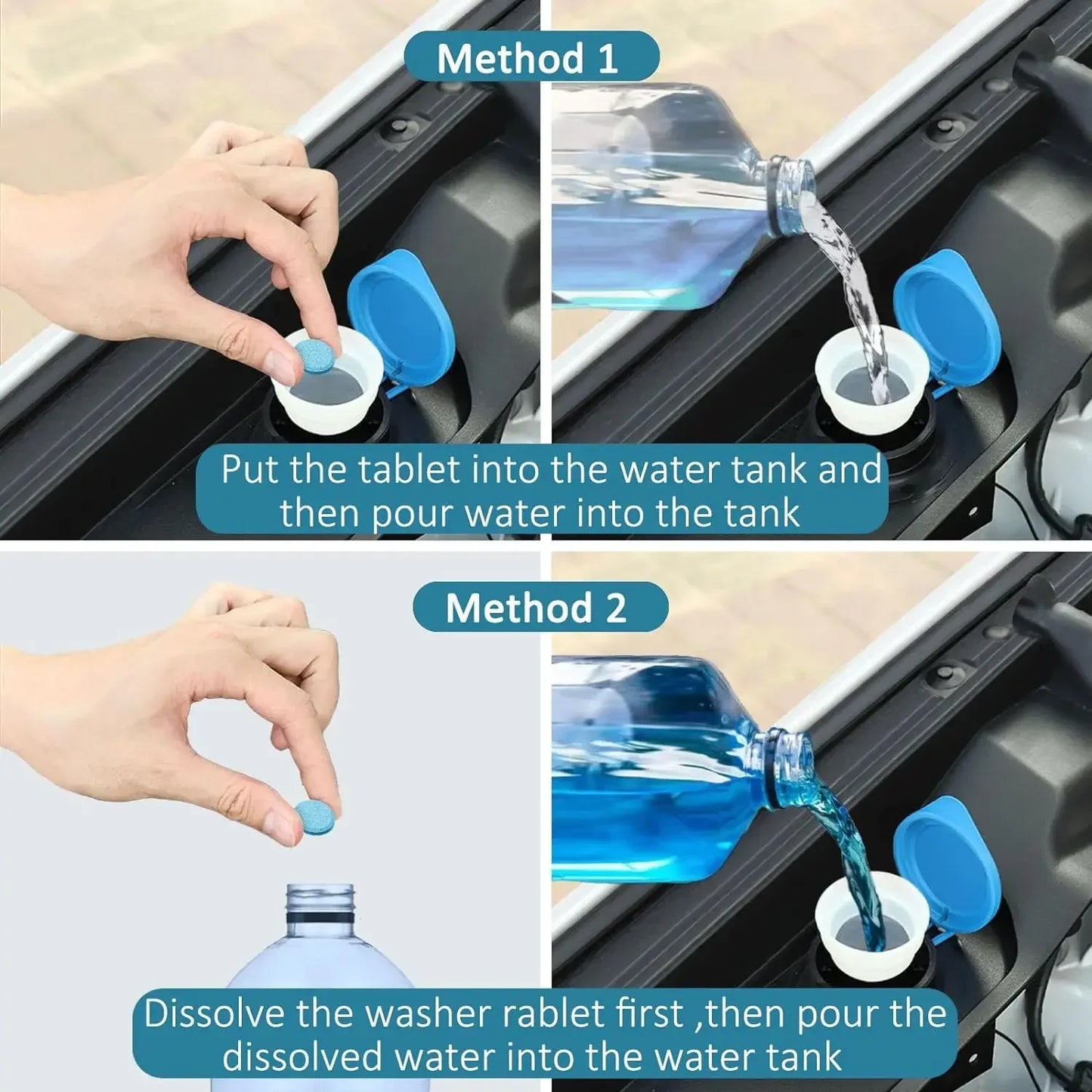 Car Windshield Washer Fluid Tablets | Concentrated Effervescent Wiper Cleaning Tablets for Windows & Kitchen