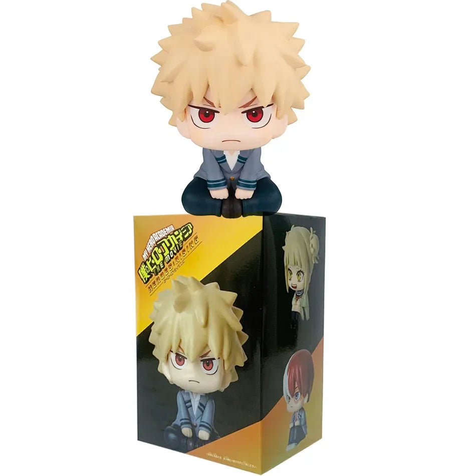 Super Cute Chibi Anime PVC Figures – My Hero Academia Style Izuku Midoriya, Katsuki Bakugo & Shoto Todoroki Collectible Toys
