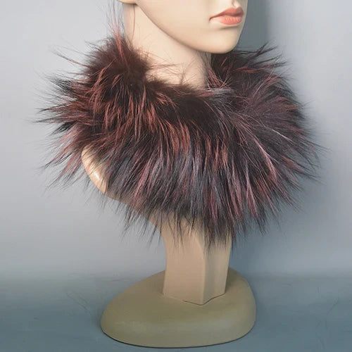 2025 Real Fox Fur Scarf and Headband – Luxury Winter Neck Warmer for Women, 100% Natural Fur, Elastic Ring Muffler