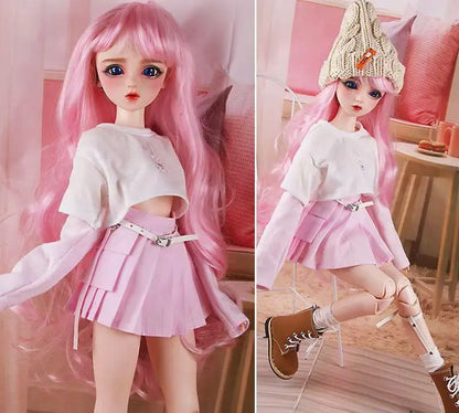 60cm BJD Doll Clothes – Cute Kawaii Outfits for 1/3, 1/4 & 1/6 Dolls, Variety of Accessories for Children’s Toys