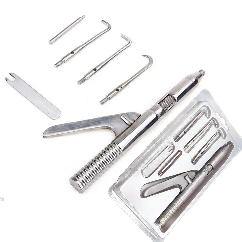 Dentistry Automatic Single-Handed Crown Remover Gun – Stainless Steel Surgical Tool with 3 Tips