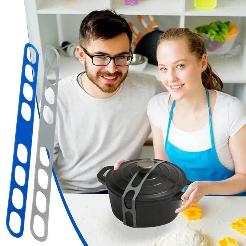54cm Reusable Silicone Lid Strap – Universal Elastic Pot Lid Holder Band for Lunch Box & Outdoor Tableware Organization Tool