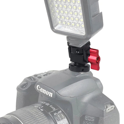 Mini Monitor Mount Holder – Swivel & Tilt Tripod Head with Cold Shoe Adapter for Flash, Microphone, and Fill Light