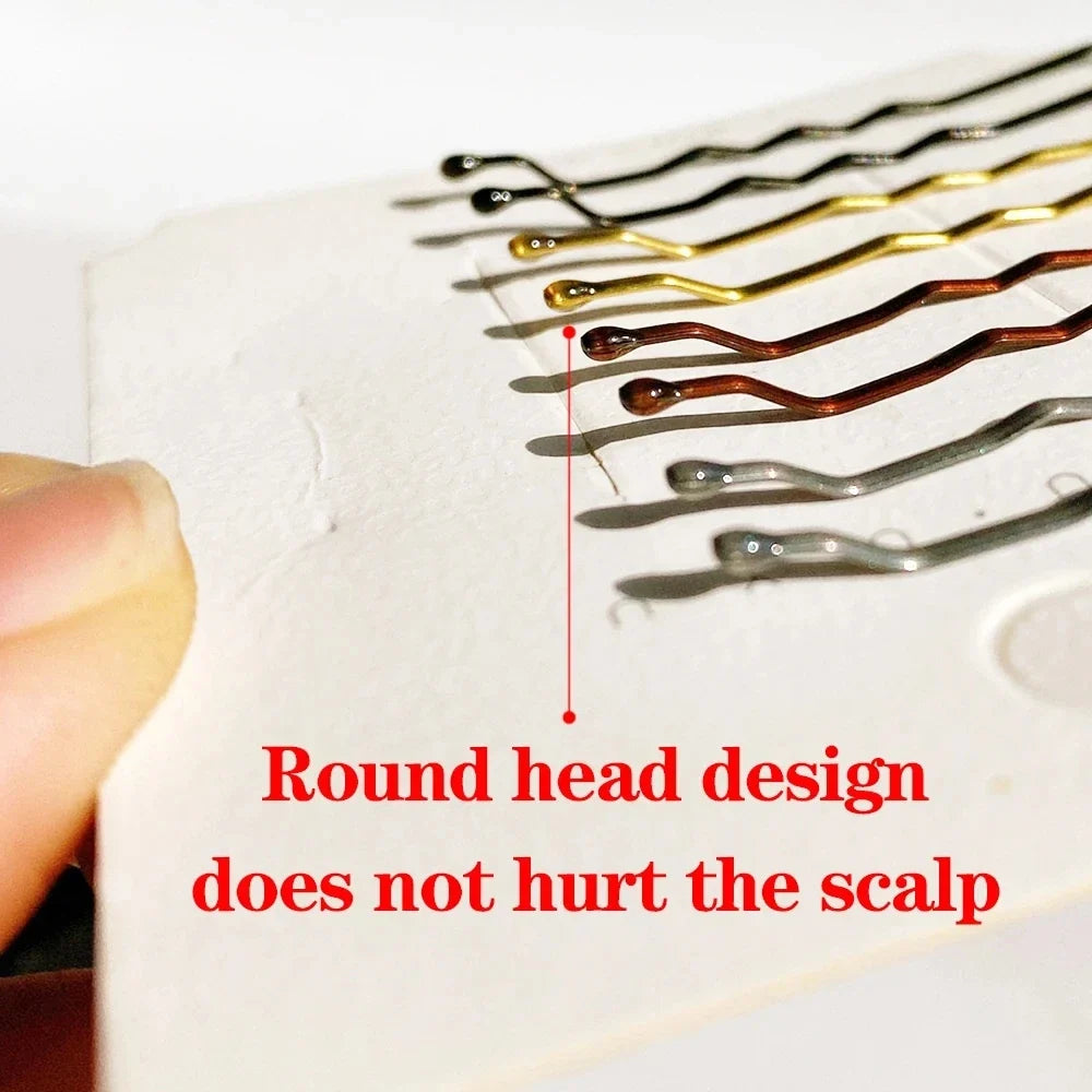 50Pcs Bobby Pin Hair Clips - Solid Grip Styling Pins for Women Girls Curly & Wavy Hairstyles