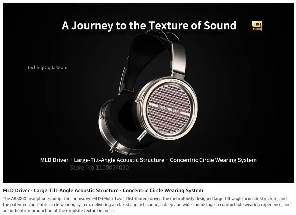 Original Aune AR5000 Full-Size Open-Back Headphones - MLD Dynamic Driver, Hi-Fi, Hi-Res Audiophile Sound