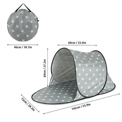 Enjoy the Sun Safely with UV-Proof Beach Tent - Automatic Instant Pop-Up Sunshelter for Baby and Kid, Portable Water-Resistant Camping Sun Shelter