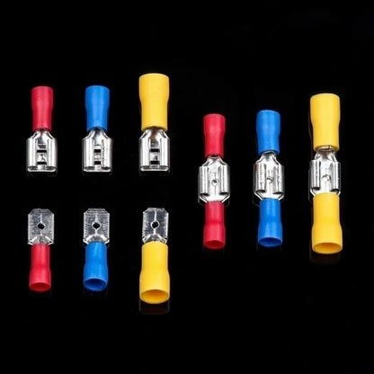 102/280/300/480PCS Assorted Wire Connector Kit – Insulated Male & Female Spade Crimp Terminals for Electrical Wiring Repairs