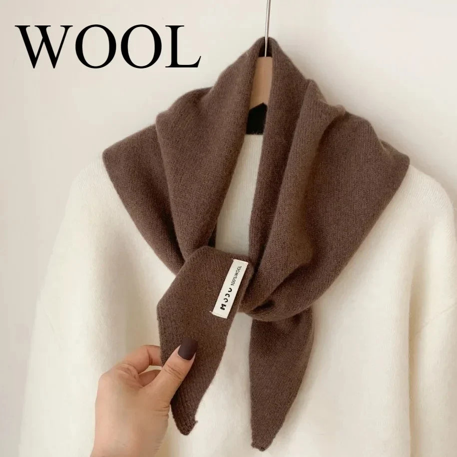 Women’s Wool Triangle Scarf – Multi-Functional Knitted Headscarf