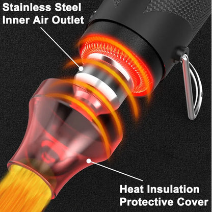 220/110V Hot Air Gun DIY Tool - Mini Soldering Blower with Temperature Control, Shrink and Supporting Seat for Crafts