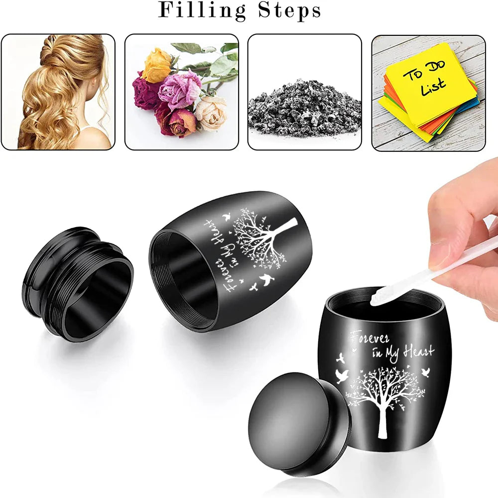 7-Color Small Keepsake Urn – Tree of Life Mini Cremation Urn for Human Ashes, Aluminum Memorial Holder