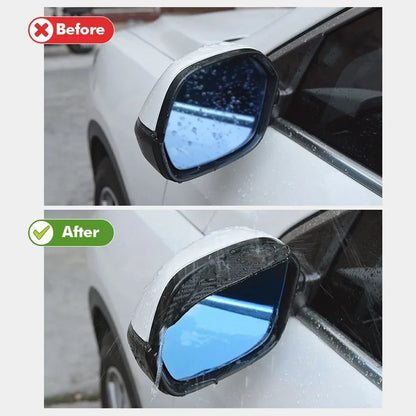 Car Rearview Mirror Rain Eyebrow - Carbon Fiber Sun Visor Shade Protector for Clear Vision, Auto Mirror Organizer Accessories