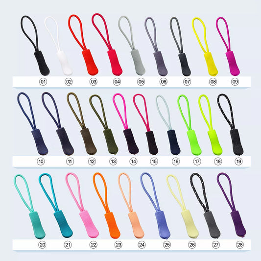 10pcs Colorful Zipper Pull Cord Replacements: High-Quality Zip Puller Ends with Clip Buckle for Travel Bags, Sports Gear, Garments