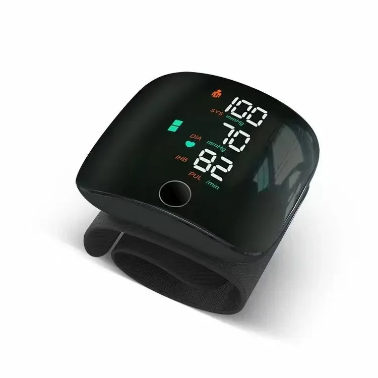 LED Rechargeable Wrist Blood Pressure Monitor – English, Russian, Portuguese, Spanish Voice Broadcast Tonometer