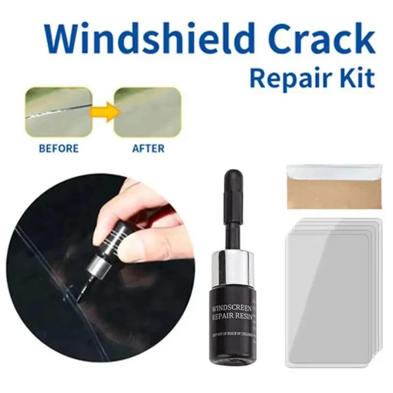 Car Glass Repair Kit – Windshield Crack & Scratch Removal Set for Cars, Trucks & Motorcycles Window Restoration Tool Kit