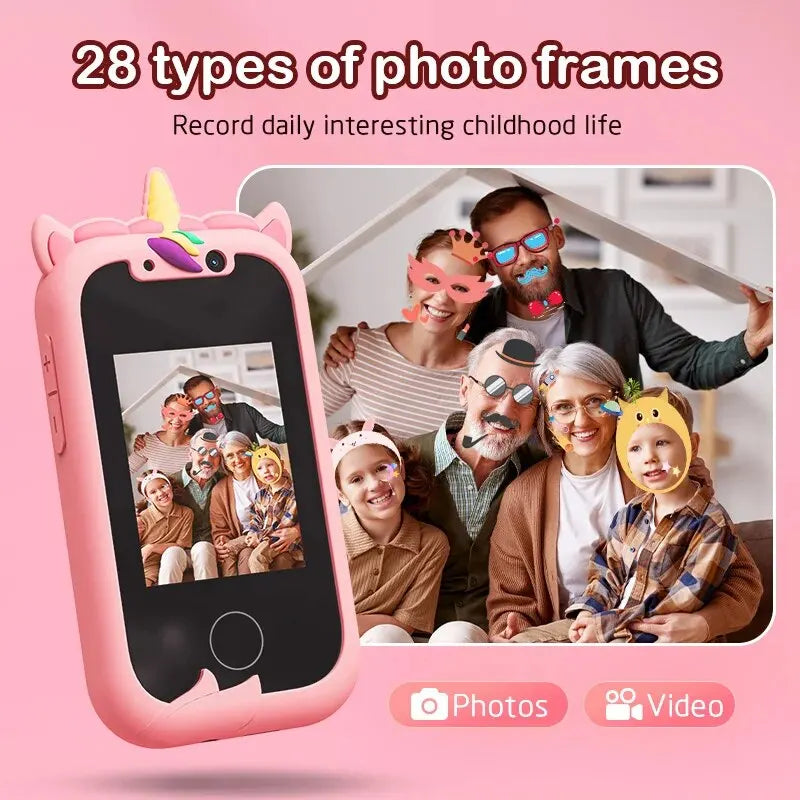 Kids Smart Phone Camera Toy - Touchscreen Learning Toy for 3-8 Year Old Boys and Girls, Phone MP3 Player, Christmas Birthday Gifts