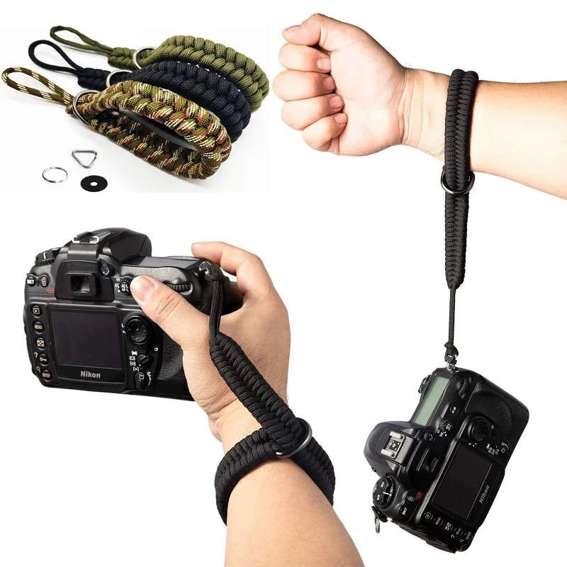 Camera Wrist Strap Hand Grip – Paracord Braided Strap for Pentax, Panasonic, Canon DSLR Cameras Accessories