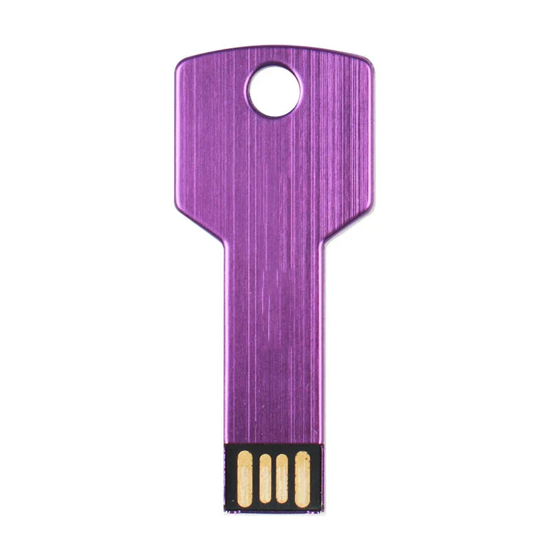 64GB Metal Key-Shaped USB Flash Drive – High-Speed U Disk, Real Capacity Storage (Black/Silver)