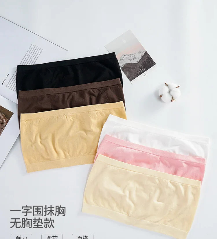 SP&CITY Women’s Summer Cotton Tube Top – Breathable Seamless Strapless Bra, No-Pad Underwear