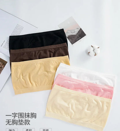 SP&CITY Women’s Summer Cotton Tube Top – Breathable Seamless Strapless Bra, No-Pad Underwear