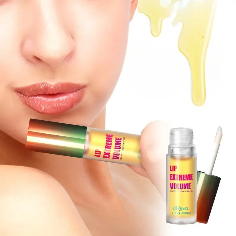 Ginger & Mint Lip Plumper Oil Serum (1/2PCS) – Volumizing Lip Treatment for Fuller, Smoother & Hydrated Lips, Youthful Radiant Lip Care Makeup
