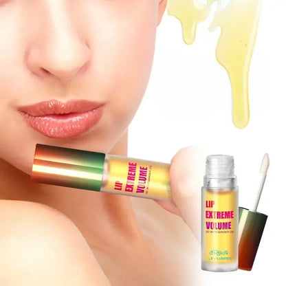 Ginger & Mint Lip Plumper Oil Serum (1/2PCS) – Volumizing Lip Treatment for Fuller, Smoother & Hydrated Lips, Youthful Radiant Lip Care Makeup