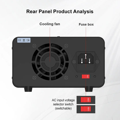 Lab Bench Switching Power Supply – Adjustable 30V 10A, 60V 5A, 120V Digital Voltage Stabilizer for Laboratory