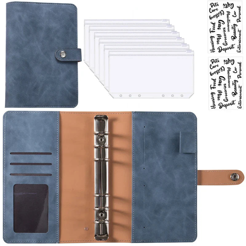 2024 A6 PU Leather Budget Binder Set – Cash Envelopes System with Binder Pockets for Money, Budget Saving & Bill Organizer