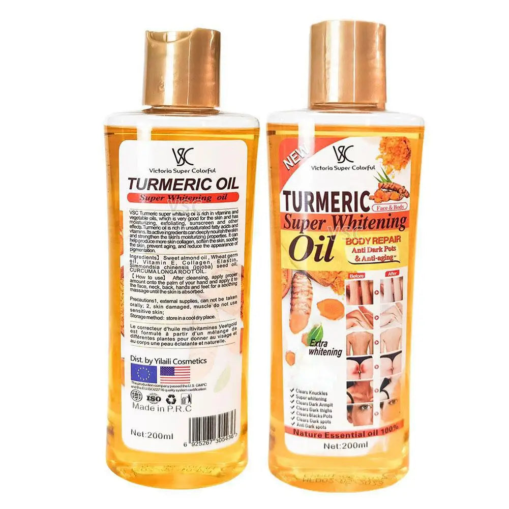 Turmeric Essential Oil 200ml — Moisturizing Facial & Body Massage Oil, Aromatherapy, Brightening & Smoothing Skincare