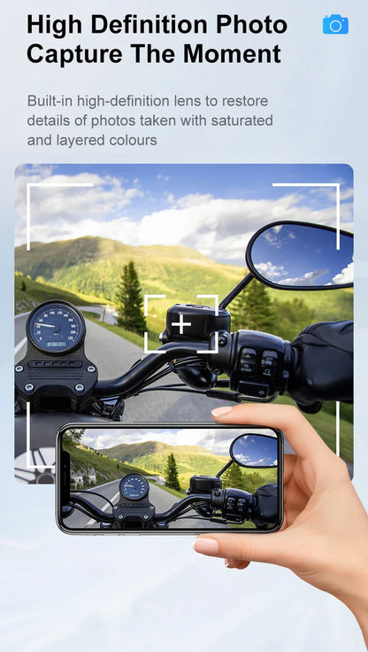 Q28 Motorcycle Helmet Bluetooth Headset — 1080P HD Wireless Camera with Super Wide-Angle Lens, WiFi, IP66 Waterproof Video Recorder