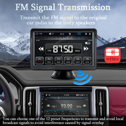 HIPPBQCC 7-Inch Car Radio – CarPlay & Android Auto Multimedia Player, Portable Touch Screen, USB/AUX, Rear View Camera Support