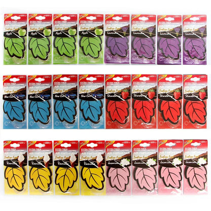3-60PCS Car Air Fresheners — Natural Scented Tea Paper, Vanilla Fragrance, Leaf-Shaped Auto Interior Accessories