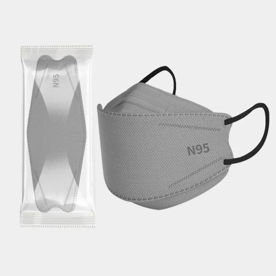 20-120PCS Disposable Fish-Shaped KN95 Face Masks – 4-Layer Protective, Breathable Mask for Men & Women