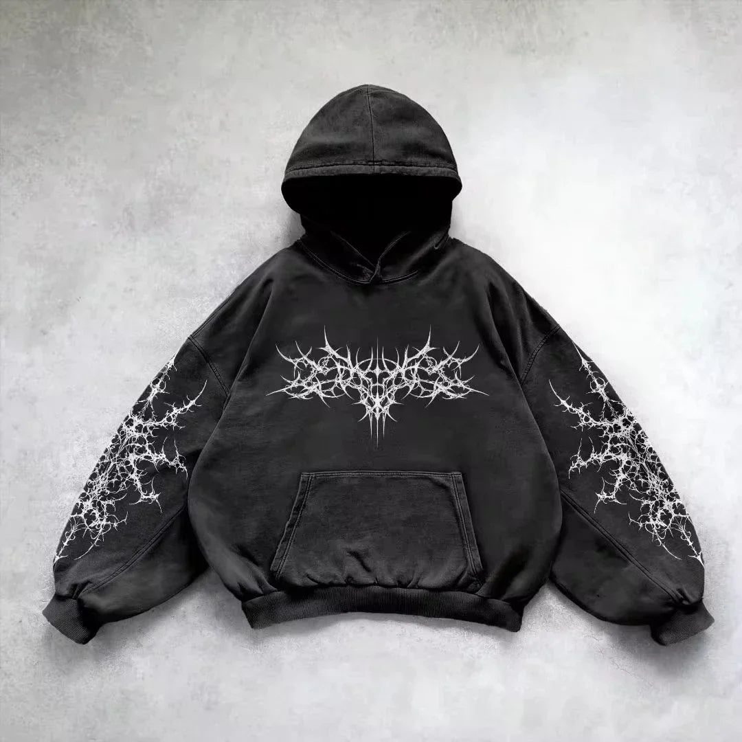 Women's Y2K Fleece Zipper Hoodie – Loose Fit Streetwear Punk Sweatshirt | Trendy Hip Hop Couple Style