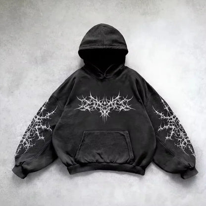 Women's Y2K Fleece Zipper Hoodie – Loose Fit Streetwear Punk Sweatshirt | Trendy Hip Hop Couple Style