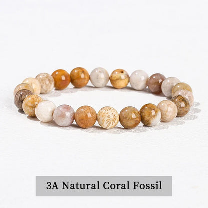 Natural Stone Beaded Bracelet - Obsidian, Fluorite & Quartz Healing Stretch Jewelry for Men & Women